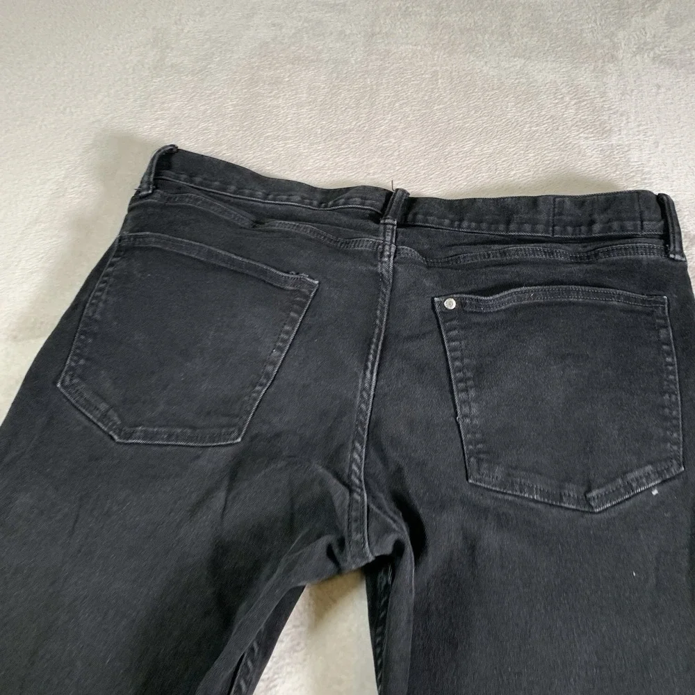 H&M Jeans Mens‎ 38x32 (38x28) Black Straight Stretch Denim Pants Casual Slim Fit